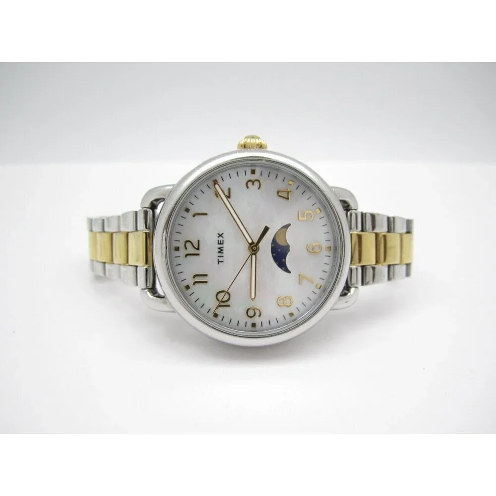Women Timex Mother of Pearl Quartz WR Analog‎ 34mm Watch (H718) 